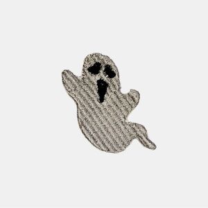 Ghosty Embroidered Patch Silver And Black Motorcycle Patch 2 By 2 Inches